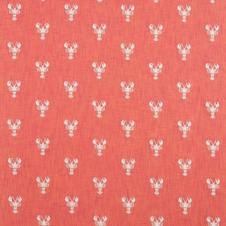 Sanderson Cromer Embroidery Fabric in Coral For Sale