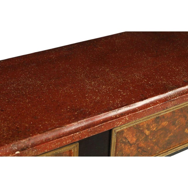 Early 19th Century Pair of Early 19th Century Italian Gilt Bronze Mounted Ebonized Console Tables For Sale - Image 5 of 10