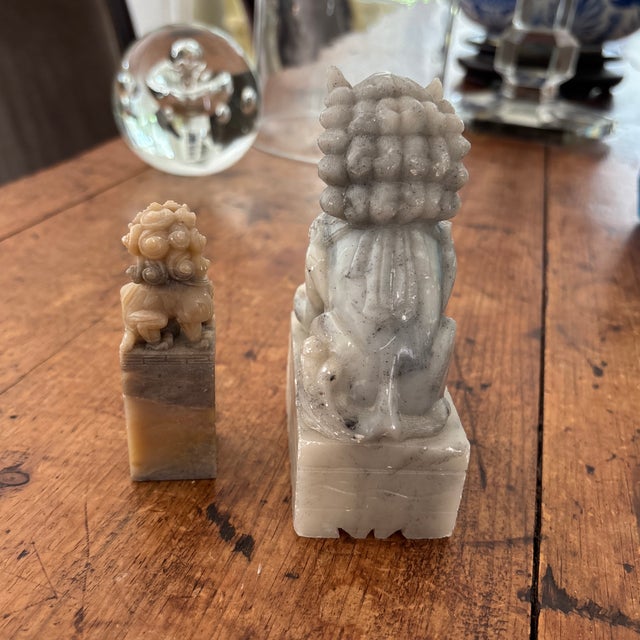 Pair of Stone Foo Dogs For Sale In Savannah - Image 6 of 8
