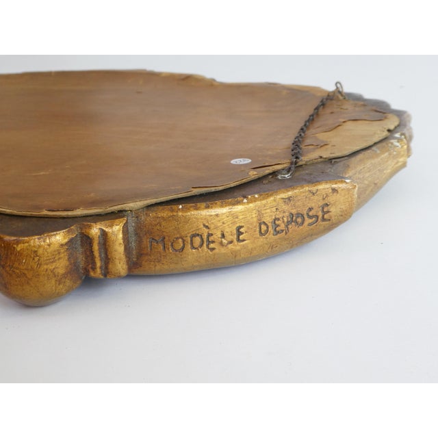 Gold Vintage Rococo French Gold Plaster Ornate Wall Mirror, 1960s For Sale - Image 8 of 11
