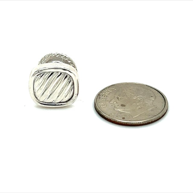 1990s David Yurman Estate Pc Tuxedo Button Set Sterling Silver, 3 Pieces For Sale - Image 10 of 11