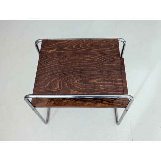 Bauhaus Tubular Steel Side Table by Marcel Breuer for Slezak, 1930s For Sale - Image 9 of 15