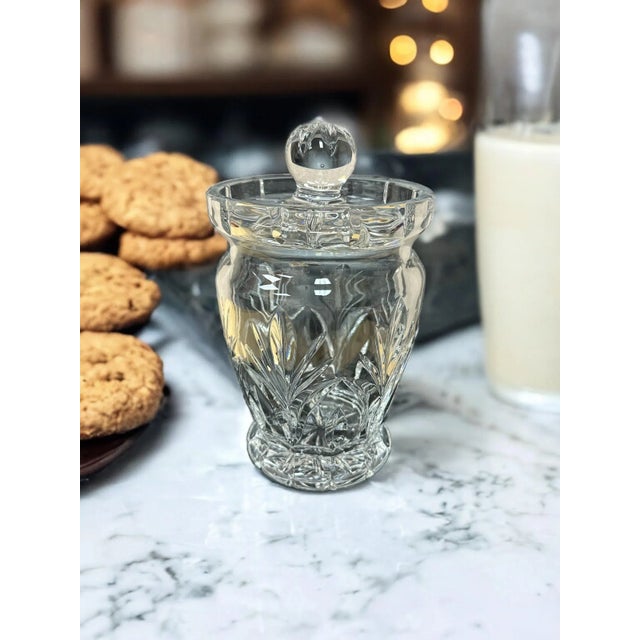 Late 20th Century Canterbury Marquis Waterford Crystal Glass Biscuit Jar For Sale - Image 5 of 9