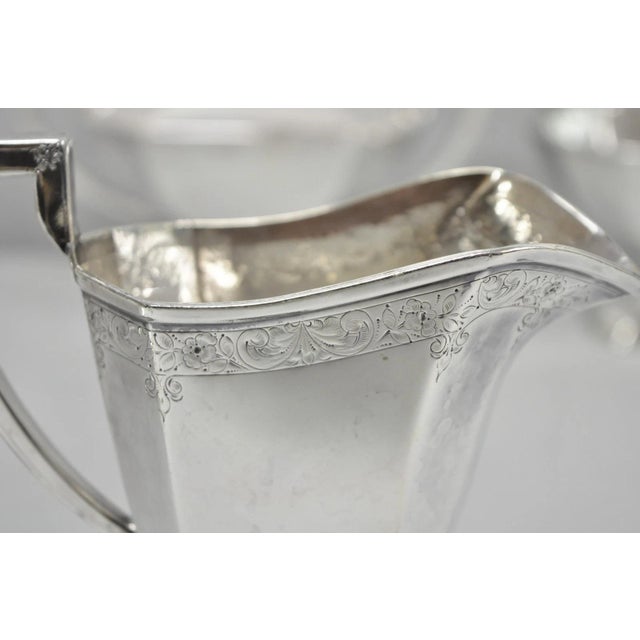 Metal Antique English Art Deco Silver Plated Tea Service Set by Bscep (5329) - 4 PCS For Sale - Image 7 of 15