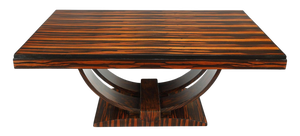 Art Deco Rectangular Dining Table in Macassard Ebony Veneer, 1940s