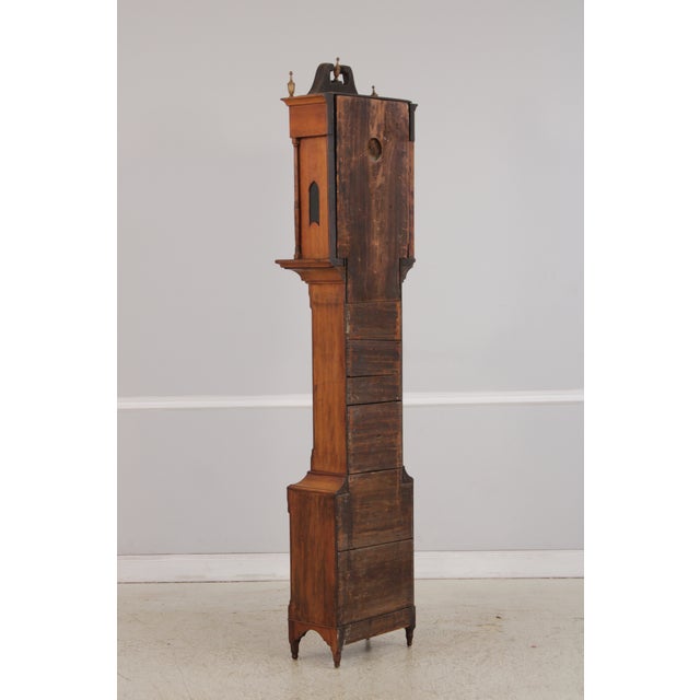 Period American Cherry Tall Cased Grandfather Clock For Sale - Image 18 of 18