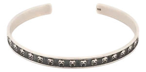 Sterling Silver Skull Symbol Cuff Bracelet