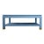 Karl Springer Style Modern Light Blue Linen-Raffia Coffee Table. With Four Brass Sabot For Sale