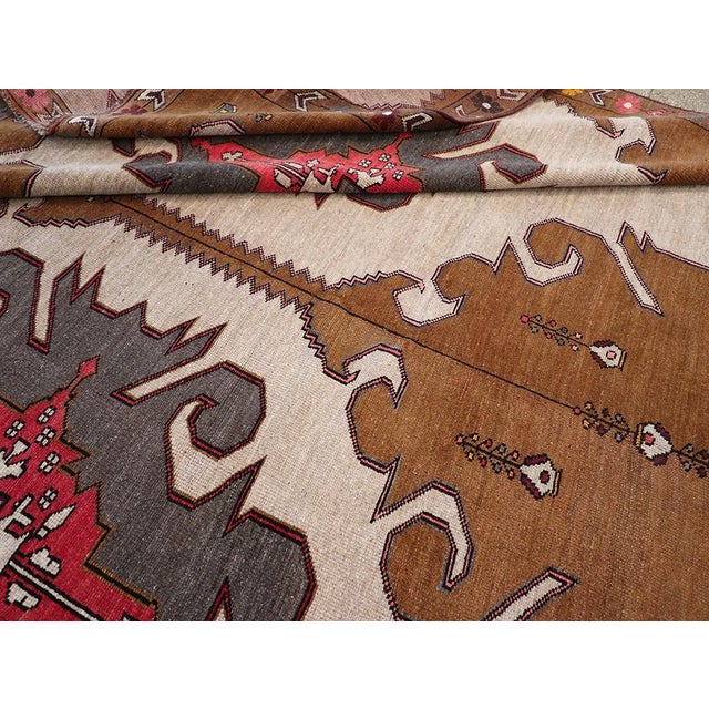 Brown Galerie Shabab Collection Mid-20th Century Turkish Anatolian Room Size Carpet For Sale - Image 8 of 8