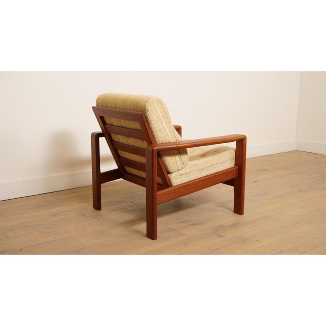 Beige Vintage Teak Lounge Chair, 1960s For Sale - Image 8 of 15