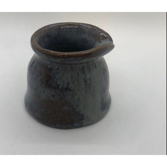 Vintage Petite Glazed Studio Pottery Creamer Vase, Artist Signed For Sale - Image 12 of 12