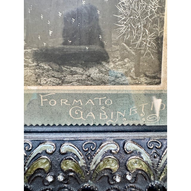 Early 1900s Italian “Formato Gabinetto” Portrait in Ornate Decorative Frame For Sale In Indianapolis - Image 6 of 9