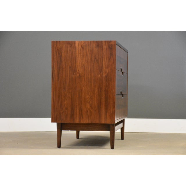 Mid-Century Modern 1960s Refinished 36" American of Martinsville Walnut Dresser Chest For Sale - Image 3 of 11
