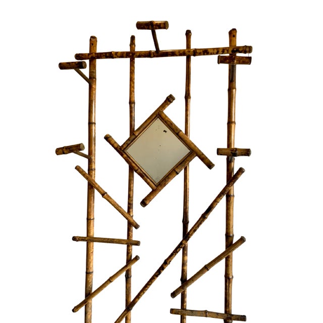 Wood Vintage Mid-Century Bamboo Hall Tree For Sale - Image 7 of 11