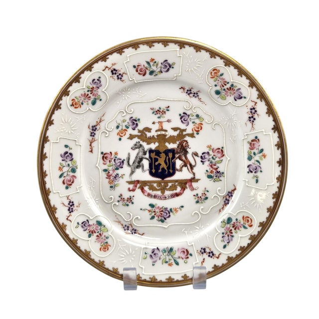 Armorial Porcelain Plates from Edmé Samson & Cie, 1890, Set of 2 For Sale - Image 6 of 11