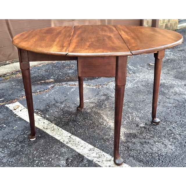 19th Century Queen Anne Style Walnut Drop-Leaf Center Table For Sale - Image 12 of 12