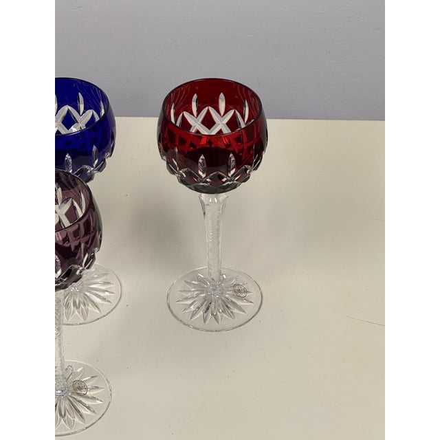 Ajka Crystal Marsala Hand-Cut Wine Glasses, Set of Four For Sale - Image 9 of 12
