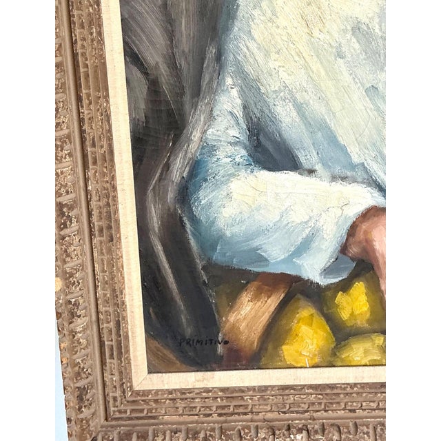 Vintage Expressionist Impasto Portrait in Wood Frame For Sale - Image 11 of 16