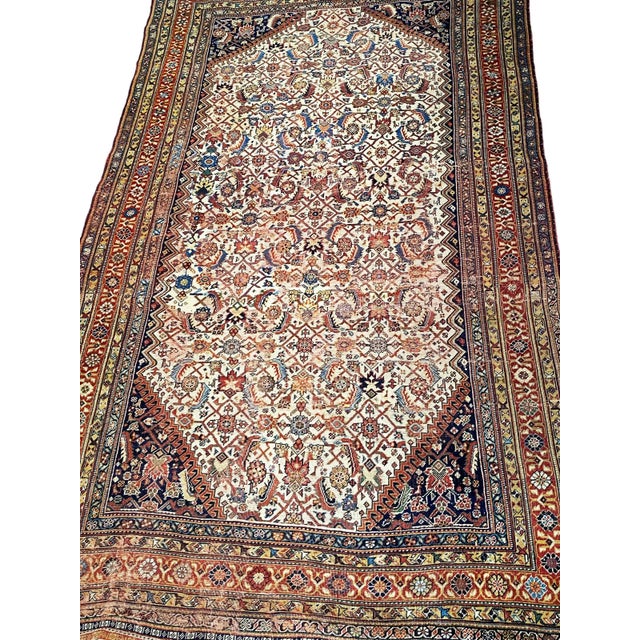 Textile Antique Tribal 19th C Qashqai Rug With All Over Design 8'75" by 4'92" For Sale - Image 7 of 9