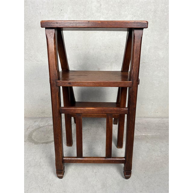 Vintage Library Step Stool, 1920s For Sale - Image 13 of 14