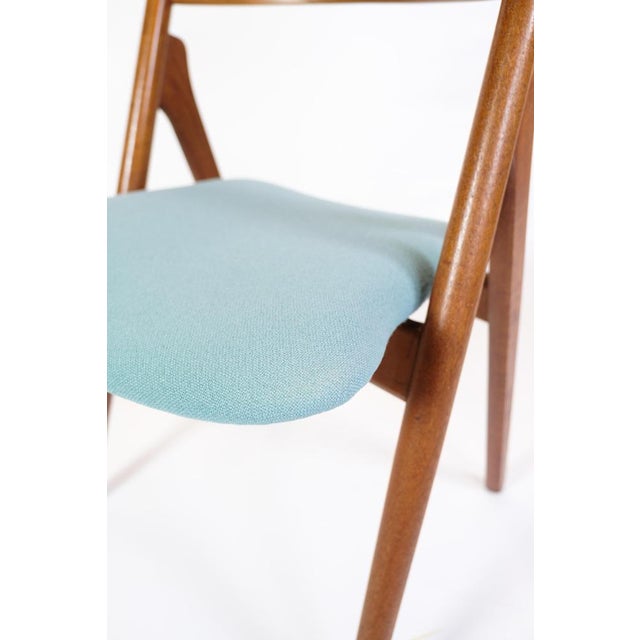 Blue Dining Chairs Model Ch29P in Teak by Hans J. Wegner, 1950s, Set of 6 For Sale - Image 8 of 13