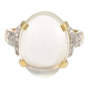 Bohemian Chic 20th Century 8.6 Ctw Moonstone Cocktail Ring Size 6