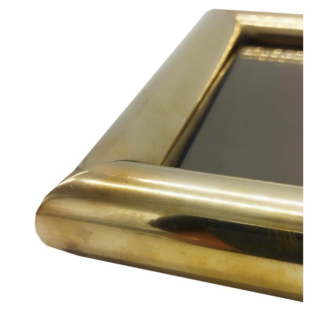 Metal Square Brass and Mirror Pocket Emptyer, Italy, 1970s For Sale - Image 7 of 9