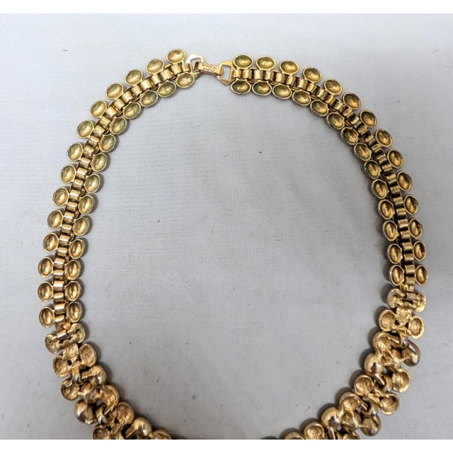 Vintage Signed Napier Goldtone Jewel Tone Rhinestone Collar Necklace For Sale - Image 10 of 11