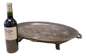 Large Antique Pewter Meat Platter by Shaw and Stewart, 1800
