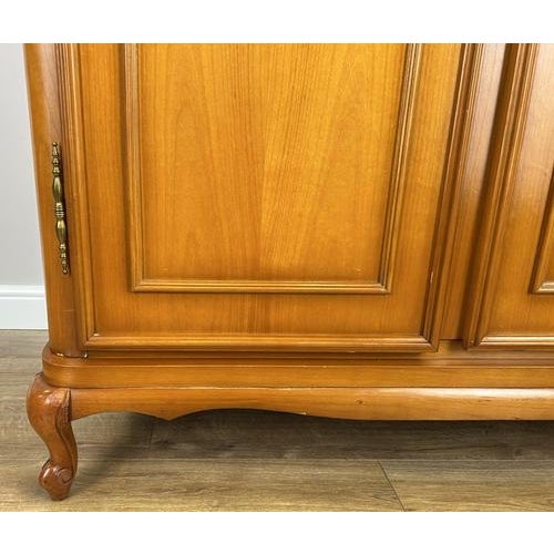 Wood Vintage French Louis XVI Style Carved 3-Door Armoire For Sale - Image 7 of 12