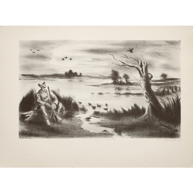 1939 After Arnold Blanch "Duck Hunter", First Edition Period Offset Lithograph For Sale - Image 9 of 9