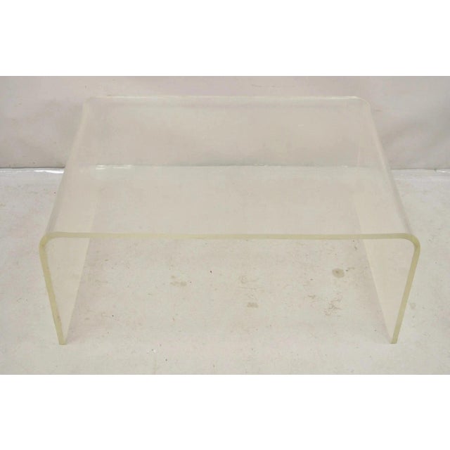 Mid-Century Modern Vintage Mid Century Modern Large 42 X 30 Lucite Waterfall Coffee Table For Sale - Image 3 of 12