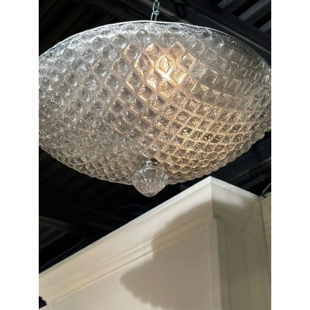 Modern Murano smoke glass flush mount chandelier. Circa 2000. A favorite of top designers!