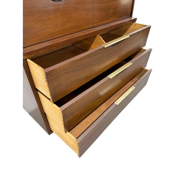 Wood Mid-Century Modern Kent Coffey Tableau Walnut High Chest For Sale - Image 7 of 11