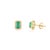 Contemporary Modern Style 1.83 Ct Emerald Stud Earrings With Natural Diamonds in 18k Gold- A Pair For Sale - Image 3 of 13