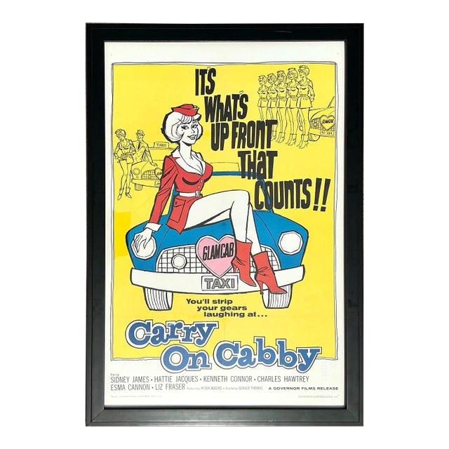 Vintage 1960s Carry on Cabby Movie Poster For Sale