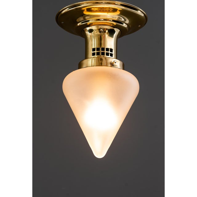 Ceiling Lamps with Glass Shades, Vienna, 1920s, Set of 2 For Sale - Image 9 of 16