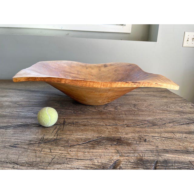 Vintage Early Don Stinson Tamworth Ontario Canada Massive Hand Carved Natural Wood Bowl Sculpture 22" For Sale - Image 10 of 12