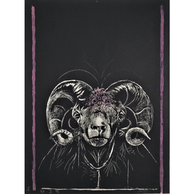 Graham Sutherland, "Ram's Head, Full Face" from the suite "Bestiary and some Correspondences", 1968 For Sale