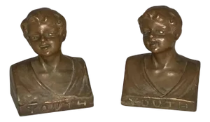 Early 20th Century Weidlich Brothers Bronzed "Youth" Bust Bookends