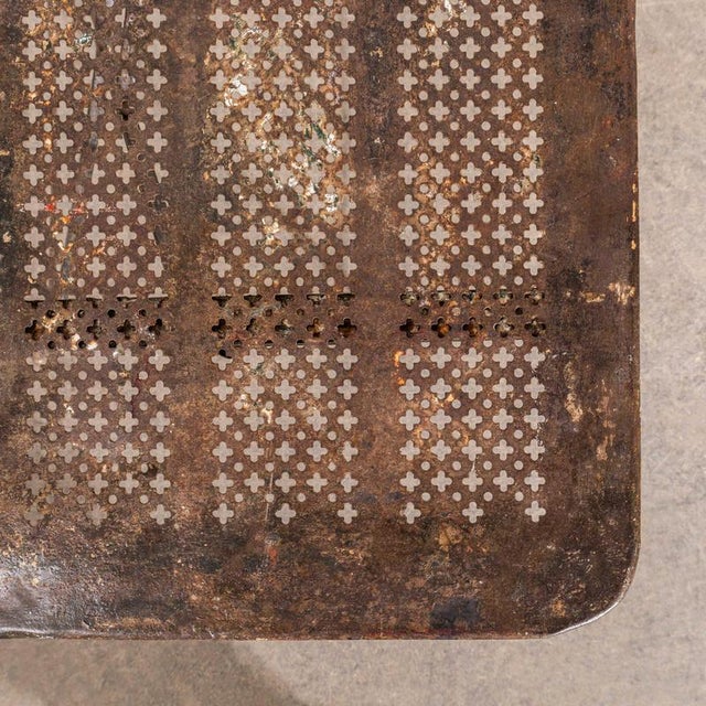 Metal French Table with Perforated Top in the style of Mathieu Matégot, 1960s For Sale - Image 7 of 8