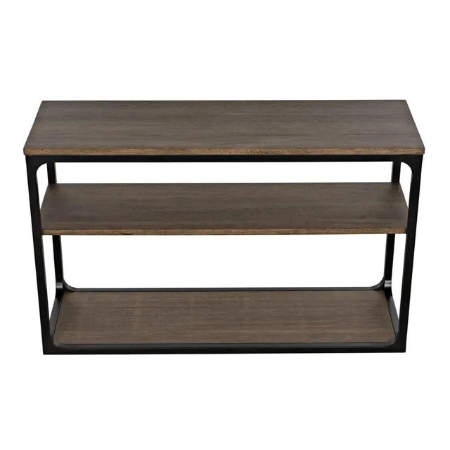 Noir NOIR Novie Console, Small, Black Iron with Dark Walnut For Sale - Image 4 of 6
