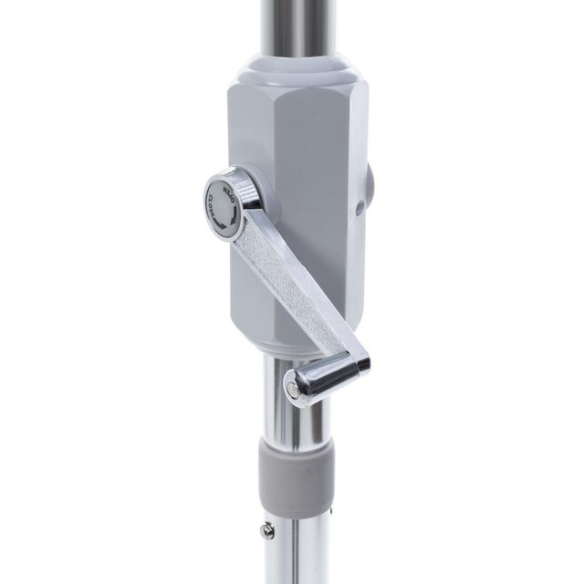 Spritely Home Zimmerman 9 Ft Market Umbrella, Black & White/Chrome Pole For Sale - Image 4 of 5