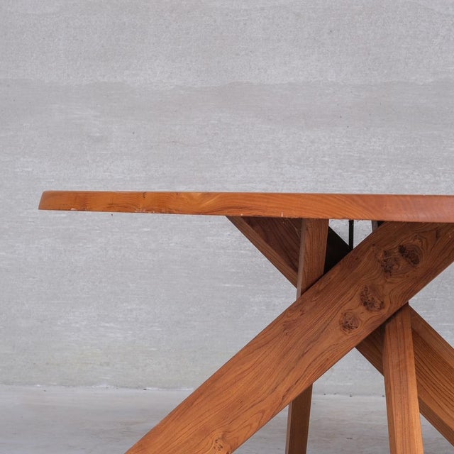 Mid-Century French Elm Aban T35B Dining Table from Pierre Chapo, 1970s For Sale - Image 11 of 13