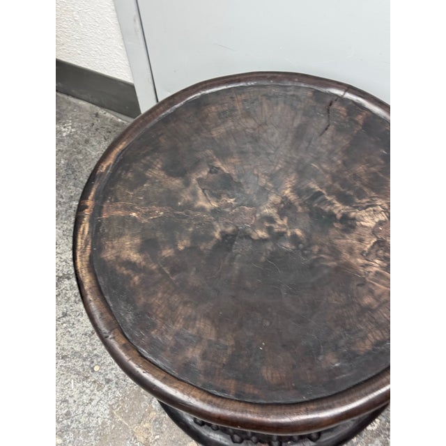 Design Plus Gallery presents a Carved Bamileke Coffee/Side Table. Its style is referred to as an African Bamileke spider...