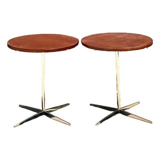 Bernhardt Design Modern Wood and Chrome Accent Tables For Sale