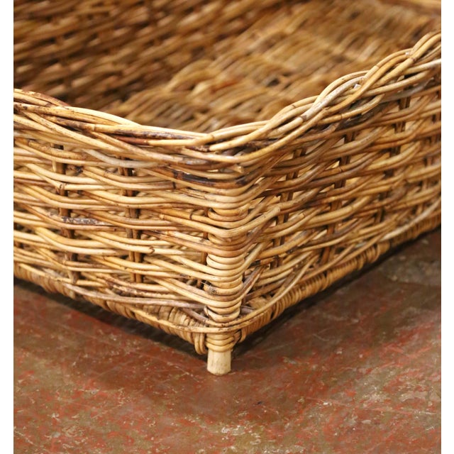 Wood Early 20th Century French Wicker Market Basket With Twisted Handle For Sale - Image 7 of 9
