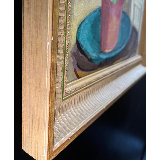 Stéphanie Caroline Guerzoni, The Geranium, Oil on Canvas, 1969 For Sale - Image 8 of 12