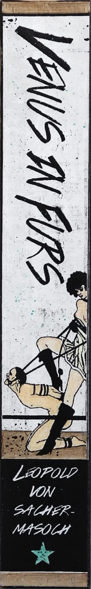Skinny Tall Original Artwork on Canvas "Venus in Furs" Contemporary Acrylic Painting by Carl Smith