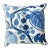 Vintage Costal Blue Floral Down Throw Pillow For Sale